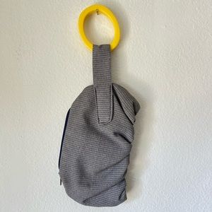 Grey Wristlet with Yellow Bracelet Handle